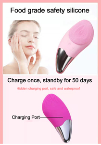 Electric Facial Cleansing <strong>Brush</strong> Silicone <strong>Sonic</strong> Face Cleaner Deep Pore <strong>Cleaning</strong> Skin Massager Face Cleansing <strong>Brush</strong> - Product Image 4