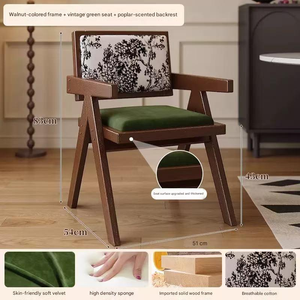 Sillón Moderno de Madera Negra con Asiento y Respaldo de Ratán, Patas Cónicas, Silla de Acento Cómoda - Product Image 5