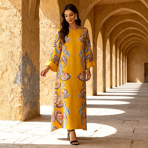 Robe longue élégante de luxe personnalisée en polyester imprimé de haute qualité pour occasions spéciales, Abaya pour femmes musulmanes, fournisseur en gros OEM - Product Image 4