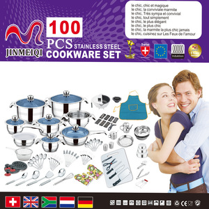Ensemble de 100 Pièces d'Ustensiles de Cuisine Antiadhésifs en Granite et Acier Inoxydable pour Usage Domestique, Incluant Marmite à Soupe - Offre Spéciale - Product Image 3