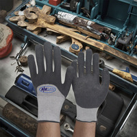 NMsafety 18 Gauge Kreppbeschichtete Latex-Arbeitshandschuhe, Stufe 5 Nadelresistente Handschuhe, Anpassbare Handschuhe für Männer