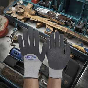 NMsafety Gants de construction enduits de <span class=keywords><strong>latex</strong></span> froissé de calibre 18 Gants résistants à l'aiguille Handjob Niveau 5 Gants personnalisés pour homme - Product Image 2