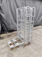 Cage en treillis métallique robuste, boîte métallique, équipement de stockage de marchandises, cages en acier pour entrepôt, conteneur de palette, verrouillable, mobile
