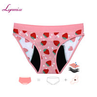 Vente en gros de tampons hygiéniques roses imprimés fruits pour adolescentes culotte menstruelle menstruelle jeune