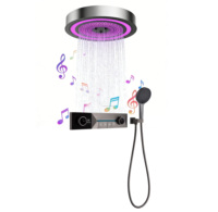 Nouvelle Tendance 2026 : Ensemble de Douche LED Musical Encastré pour Plafond 500*500mm avec Affichage de Température Thermostatique pour Salle de Bain