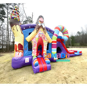 Casa de rebote inflable para niños de grado comercial, encantador Tema de bastón de caramelo, Tobogán de Castillo de salto, Combo, Material de PVC duradero para fiesta - Product Image 4