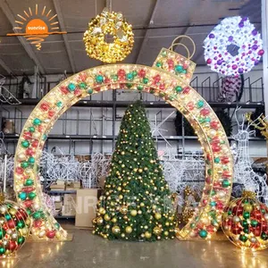 Commercial led lighted standing walk through Christmas arch large outdoor Christmas decoration