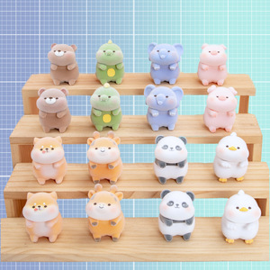 Fluffy Vinyl Lying Figurine Cute Pet Animal Display Decor <b>Gift</b> Resin Miniature - Product Image 1