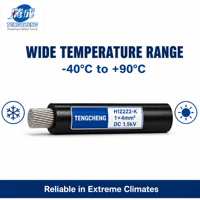 Câble solaire industriel XLPO H1Z2Z2-K 16mm/10mm/6mm rouge/noir, câble photovoltaïque IP67 pour systèmes photovoltaïques