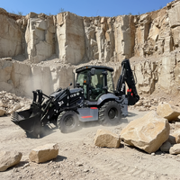 MYO JCB 3CX Tondeuse-pelleteuse avec lame de coupe de pierre et mini-tracteur pelleteuse-chargeuse à béton