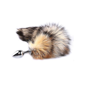 Jouet <span class=keywords><strong>anal</strong></span> en fourrure réaliste avec petit bouchon métallique, couleurs mélangées, jouets sexuels pour femmes, Juguetes Sexuales <span class=keywords><strong>Anal</strong></span> - Product Image 5