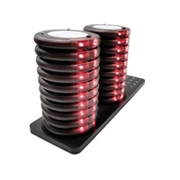 Logo gratuit Cafe Queue Beeper Mini étanche 1 Base 20 Buzzers Vibrant Coaster Sans fil Serveur Système d'appel Pager Restaurant