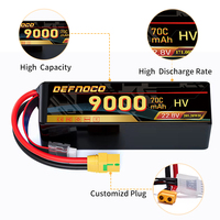 Batería Lipo DEFNOCO de Alto Voltaje 9000mAh 6S 22.8V 70C, Batería Ligera para Drones FPV RC UAV