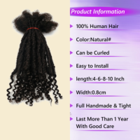Ekstensi Dreadlock Keriting Alami Pirang 10 Inch 0.8cm Buatan Tangan untuk Perbaikan Crochet Loc Salon Grosir