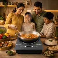 Cuisinière infrarouge 3500W, plaque céramique, commande tactile, double anneau chauffant pour cuisine indienne