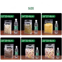 Sachet Doypack Personnalisé avec Fermeture Ziplock, Contenant Carré en Plastique Transparent avec Poignée, Sacs Ziplock pour Emballage Alimentaire