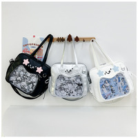 Sac fourre-tout Kawaii Star Ita avec fenêtre transparente en PVC, grande capacité, sac à bandoulière Anime
