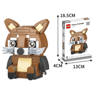 Ewly-Kit de bloques de construcción de animales para niños, juguete de aprendizaje de animales coleccionables del Zoo