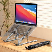 Dudukan Laptop Lipat Bahan Aluminium Alloy, Dapat Disesuaikan, Portabel, untuk Meja Kantor