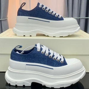 Chaussures de sport rétro pour hommes de haute qualité en cuir véritable et maille, semelle en liège, plateforme épaisse, à lacets, tendance, pour printemps/hiver - Product Image 1