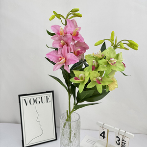 7 Cabezas de Magnolia Qianxi, Orquídeas Artificiales de Alta Calidad para Decoración Navideña, Técnica Hecha a Mano para Ocasiones de Graduación - Product Image 1