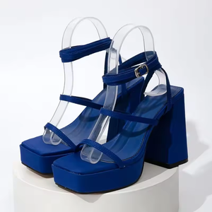 designer <b>pumps</b> Green/Blue Fashionable Sexy <b>laced</b> high heels <b>pumps</b> Summer Open Toe Platform High Heels for Women - Product Image 6