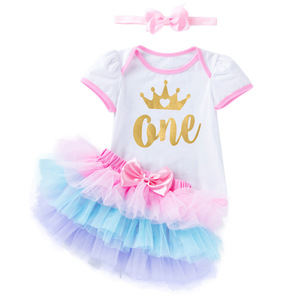 Babykleertjes Kleding 1e 2e Verjaardag Kids Baby Meisje Romper Tule Tutu Jurk Voor 1e Verjaardag DGHB-050 - Product Image 2
