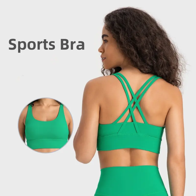 Soutien anti-choc sous-vêtements de sport soutien-gorge de Yoga Lulu Align nouvelle croix beauté dos soutien-gorge brossé poilu Gym Fitness hauts ensemble de sous-vêtements