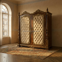[OEM/ODM] Lit à baldaquin de luxe néoclassique en bois de palissandre, cadre de lit King Size pour projets de mobilier d'hôtels 5 étoiles et villas
