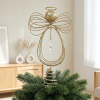 Étoile de Noël personnalisée en métal avec diamant suspendu au centre, décorations personnalisées pour le sommet de l'arbre de Noël