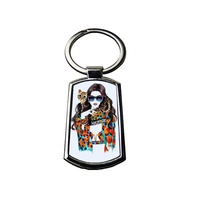 Hot Selling Promotion Custom ized Design DIY Schlüssel ring Sublimation Blank Metall Rechteck Schlüssel bund