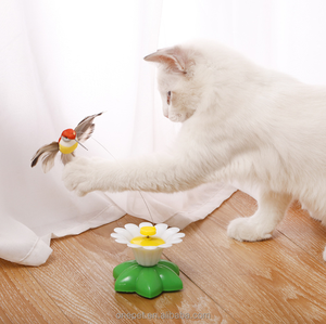 Attraktives Intelligentes Automatisch Rotierendes Katzenspielzeug mit Fliegenden Vögeln und Schmetterlingen Um Blumen – Interaktives Katzenspielzeug - Product Image 2