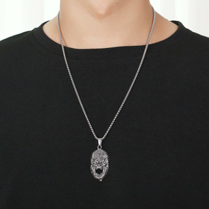 <b>Titanium</b> Steel Monkey King Pendant Necklace Men's Buddha Face Design SP890 - Product Image 2