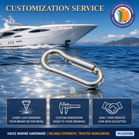 Mousqueton à ressort en acier inoxydable 316 DIN5299C 6x60mm pour l'escalade, les animaux domestiques, les yachts, les bateaux, accessoires de quincaillerie marine