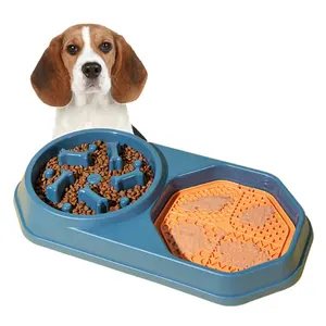 Puppy Kleine Medium Grote Honden Trage Eten Kom Likken Pad Puzzel Iq Behandelen Voorkomen Verstikking 2 In 1 Slow Feeder hond Kom En Lick Mat