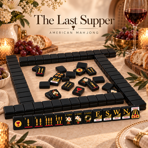 ชุดไพ่นกกระจอกอเมริกันลายพิมพ์ The Last Supper สุดหรู 160 ชิ้น แบบพกพา ทำจากอะคริลิคสีดำ สำหรับงานปาร์ตี้ในคลับ - Product Image 1