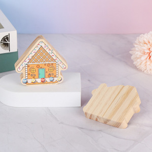 Adornos navideños de madera para el hogar, artesanía sin terminar para decoración, venta al por mayor - Product Image 3