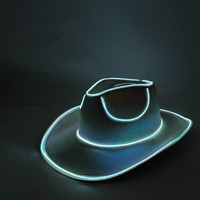 Sombrero de Vaquero Luminoso con Luces LED, Gorra de Vaquera Brillante para Novia, Accesorios para Despedida de Soltero, Sombrero de Neón para Festivales