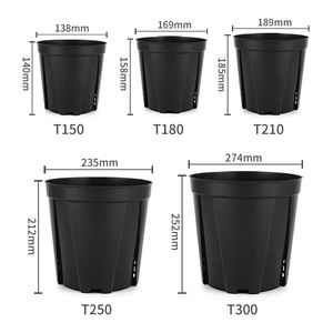 Macetas de Plástico Resistentes para Viveros, Macetas Grandes para Plantas de Jardín con Orificio de Drenaje para Plantar Árboles, Color Negro - Product Image 3