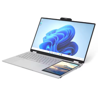 Ordinateur portable N150 15,6+7 pouces à double écran, Windows 11, ordinateur portable étudiant, ordinateur portable fin et économique à écran tactile pour les entreprises