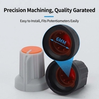 Kenop Potensiometer Amplifier Plastik Bentuk Bunga Plum 15X16mm, Gagang Saklar, Tutup Kenop Dua Warna