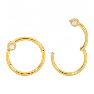 Anneau de nez en acier inoxydable avec serti à bille, style européen, bijou de piercing rond - Product Image 5