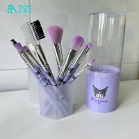 Marchés chinois outils de maquillage en ligne filles coffret cadeau 12 pièces personnages d'anime de dessin animé Kuromi maquillage pinceaux ensemble avec boîte