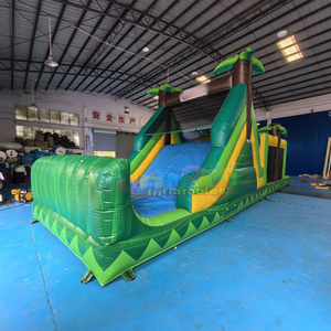 Structure gonflable commerciale de qualité supérieure pour fêtes en plein air, combo toboggan et parcours d'obstacles tropical pour enfants - Product Image 3