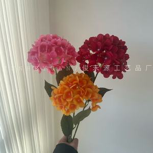 Rama individual de hortensia artificial Junheyuan, flor de seda para arreglos de suelo en escenarios de boda - Product Image 2