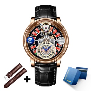 Montre PINDU 2023 pour homme, montre à quartz dorée bleue céleste, montre pour homme en cuir, montre pour homme d'affaires, réglage de l'heure - Product Image 1