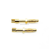 Qianjia QJUP011-G Paire de fiches banane non isolées 2,5 mm, type long et court, connecteur terminal plaqué or de type B 28.712.G
