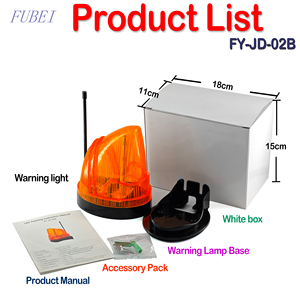 FUBEI <span class=keywords><strong>Lampe</strong></span> d'alarme clignotante LED orange pour portail battant, alimentation CC ou CA 12V à 220V, pour systèmes automatiques - Product Image 6