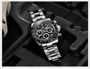 Reloj cronógrafo multicolor para hombre Pagani, reloj de pulsera de cuarzo con calendario multifunción, resistente al agua hasta 50 m, para negocios y deportes - Product Image 5