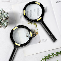 Professional Portable Pocket High Bright Optical Clarify 3X Power Handled Skin Analysis Magnifying Glass With Light for Reading